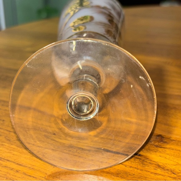 Libbey vintage 50s frosted Pilsner glasse, pine branch design - Picture 2 of 5